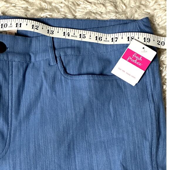 Fresh Produce NWT Fresh Fit Riviera Women Plus Size 2X Cropped Capri Blue Costal - Picture 3 of 11